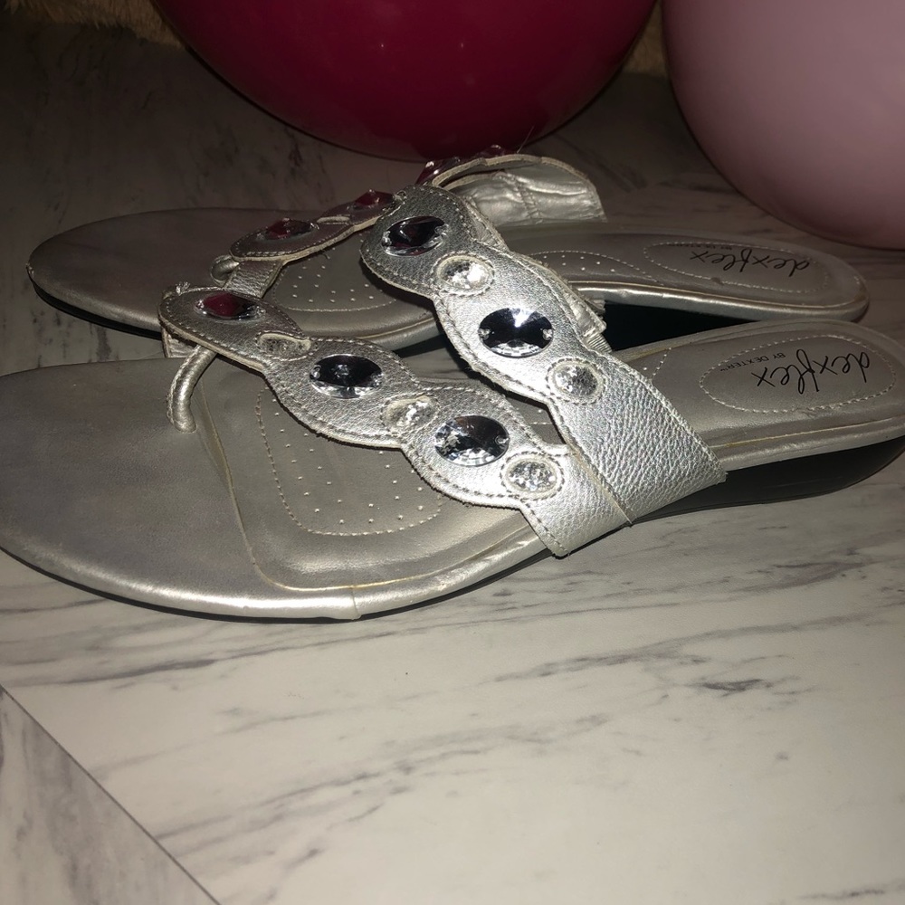 cute silver sparkly sandals